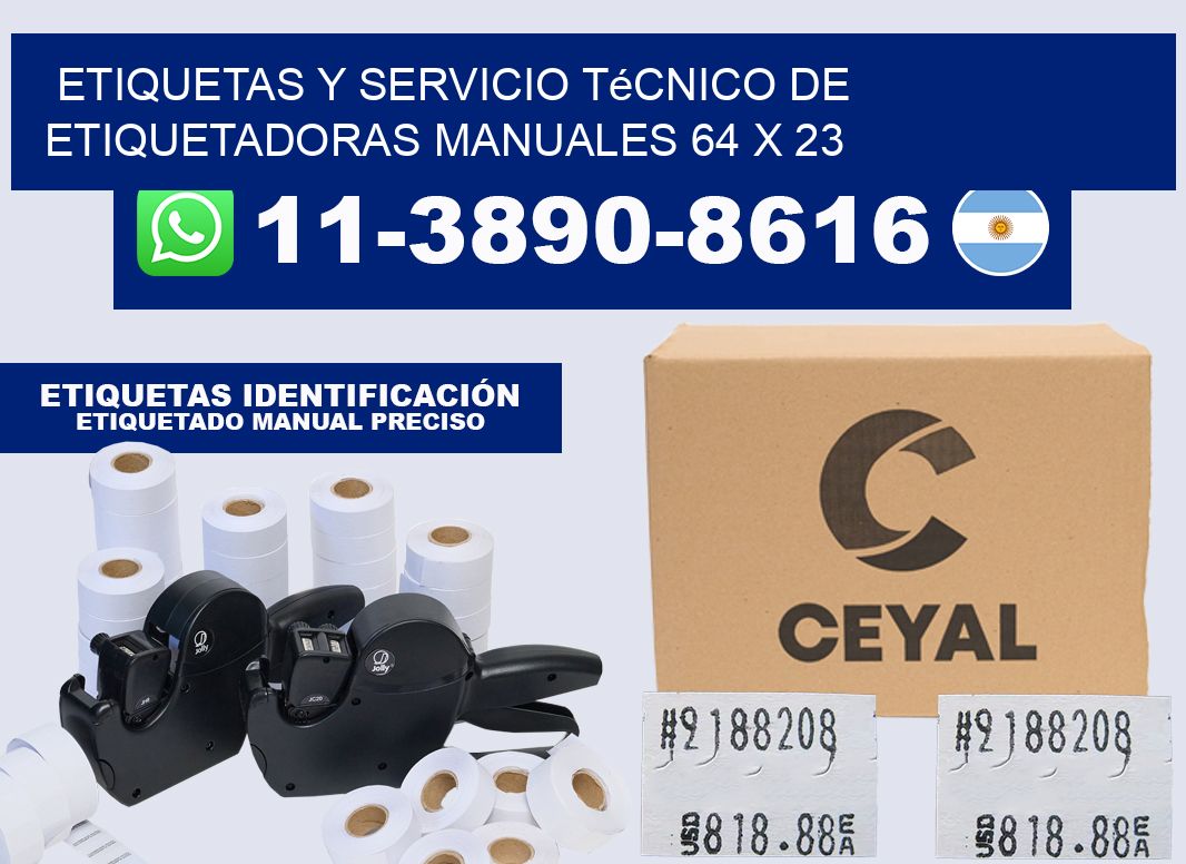 etiquetas y servicio técnico de etiquetadoras manuales 64 x 23