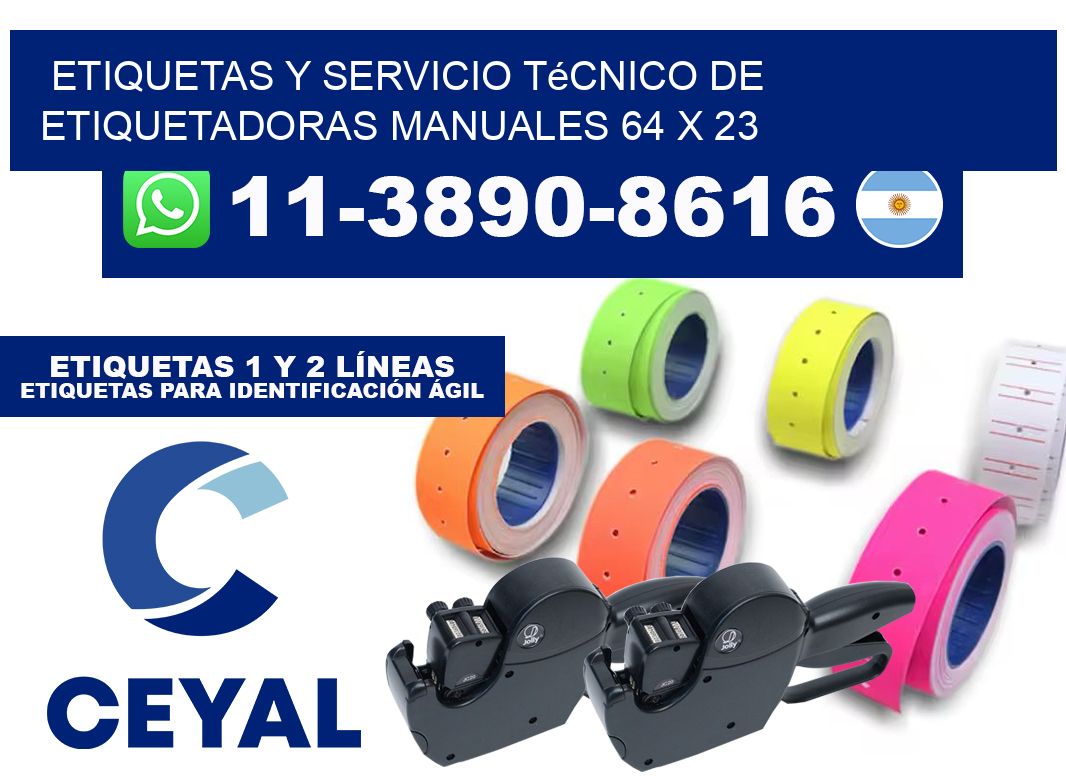 etiquetas y servicio técnico de etiquetadoras manuales 64 x 23