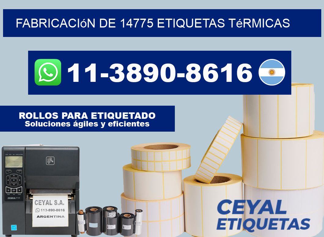 fabricación de 14775 etiquetas térmicas
