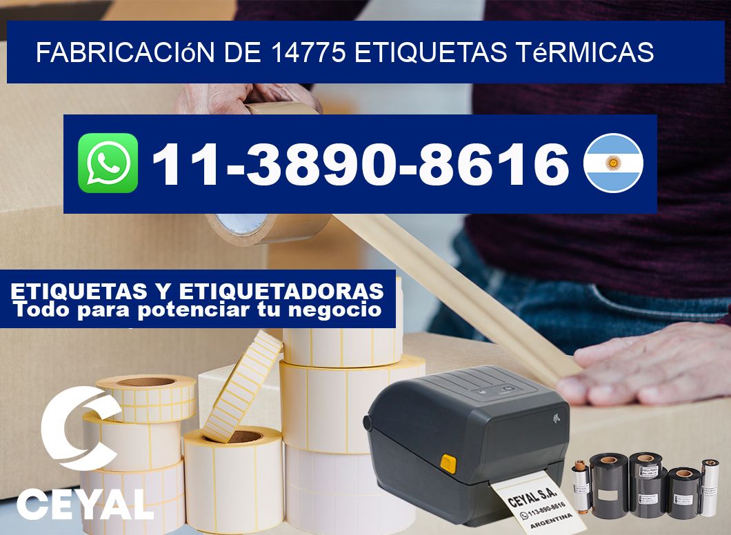 fabricación de 14775 etiquetas térmicas