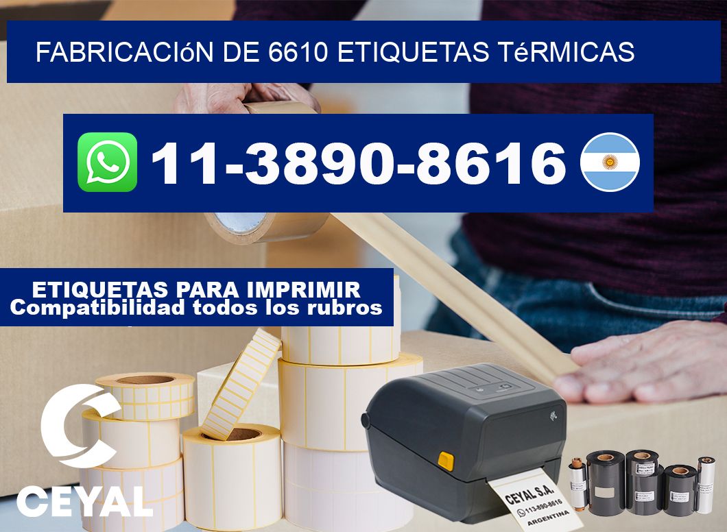 fabricación de 6610 etiquetas térmicas