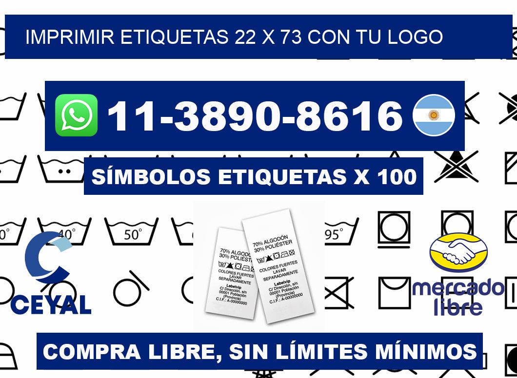 imprimir etiquetas 22 x 73 con tu logo