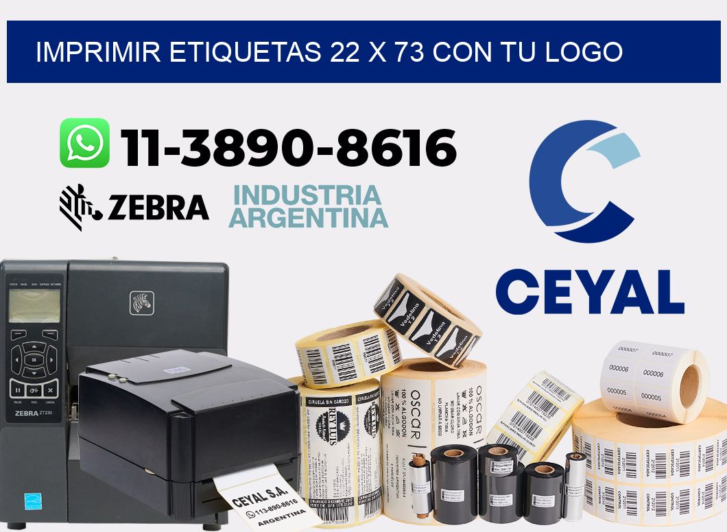 imprimir etiquetas 22 x 73 con tu logo