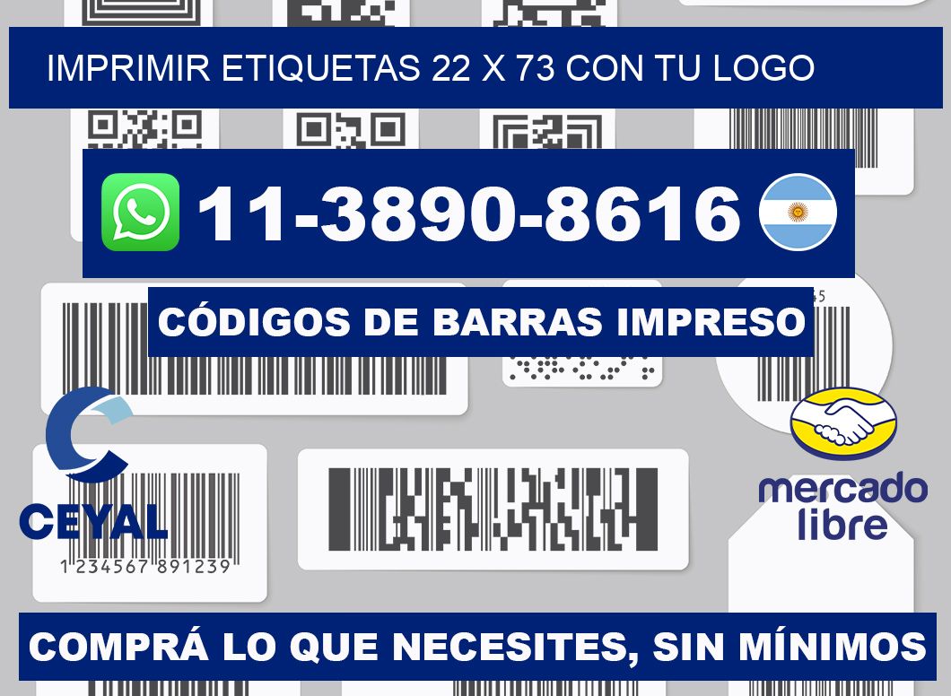 imprimir etiquetas 22 x 73 con tu logo