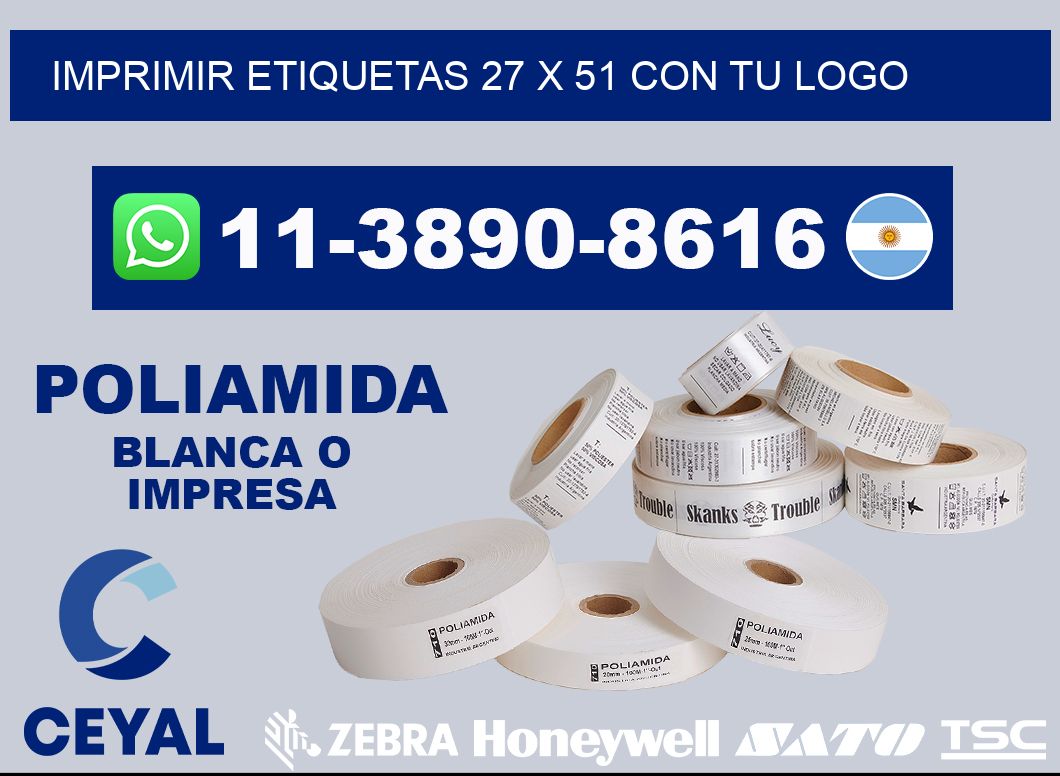 imprimir etiquetas 27 x 51 con tu logo