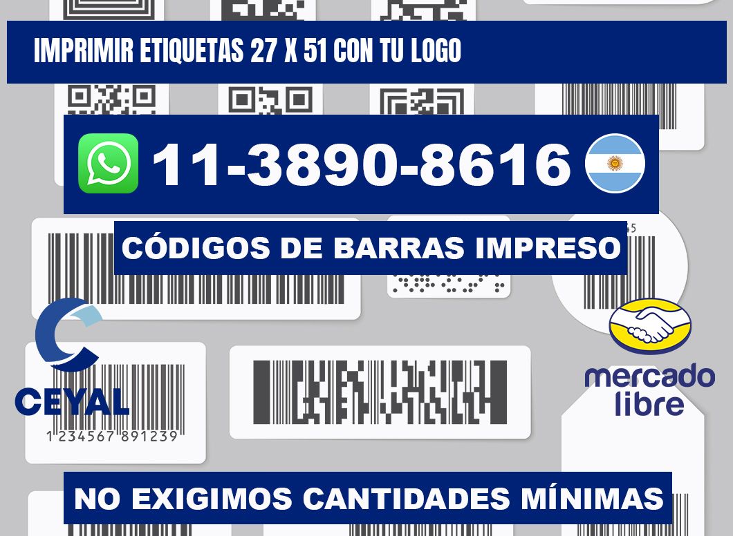 imprimir etiquetas 27 x 51 con tu logo