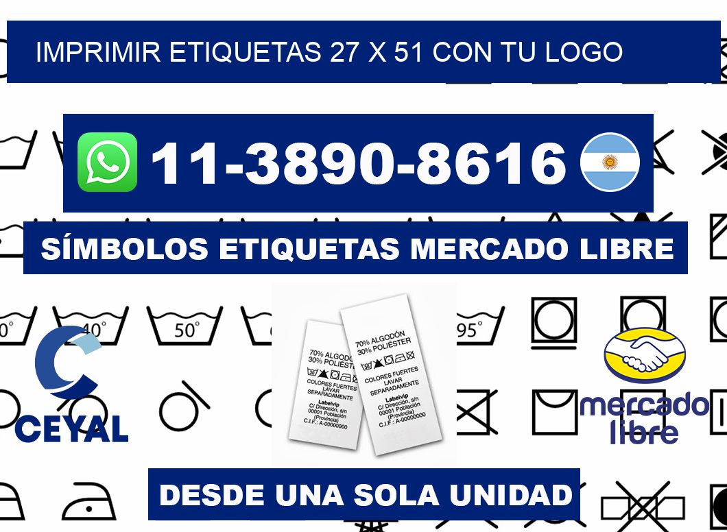 imprimir etiquetas 27 x 51 con tu logo