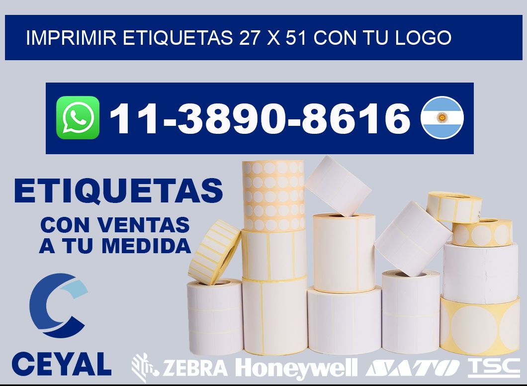 imprimir etiquetas 27 x 51 con tu logo