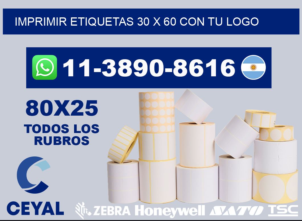imprimir etiquetas 30 x 60 con tu logo