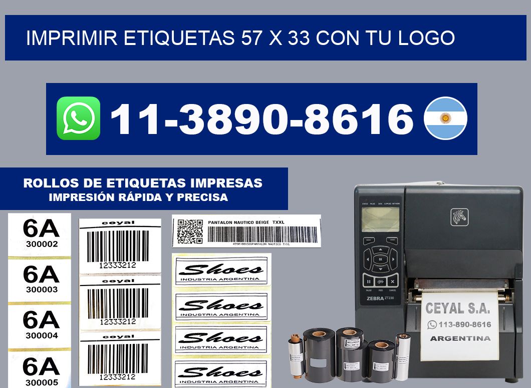 imprimir etiquetas 57 x 33 con tu logo
