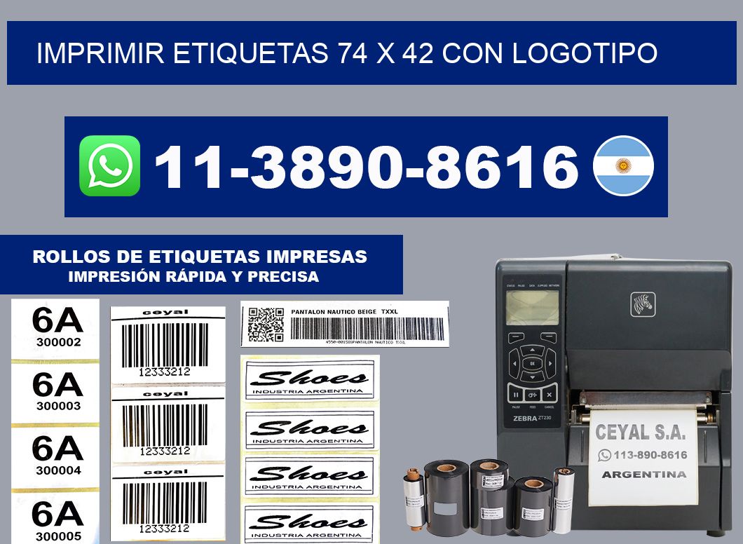 imprimir etiquetas 74 x 42 con logotipo