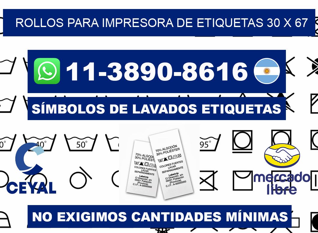 rollos para impresora de etiquetas 30 x 67