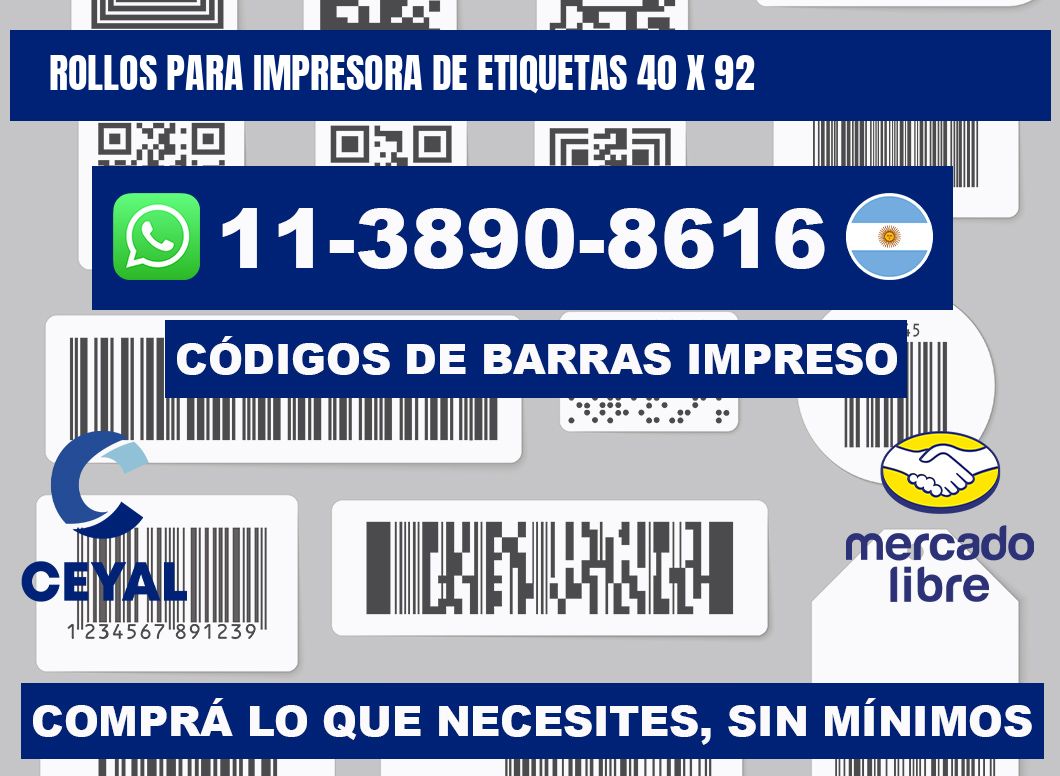 rollos para impresora de etiquetas 40 x 92