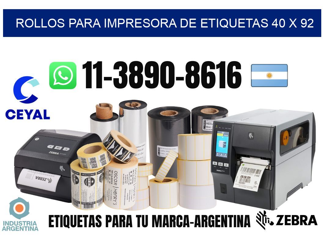 rollos para impresora de etiquetas 40 x 92