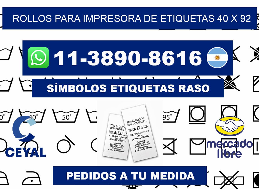 rollos para impresora de etiquetas 40 x 92
