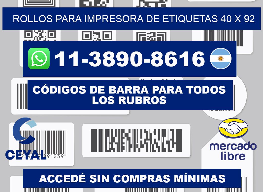 rollos para impresora de etiquetas 40 x 92