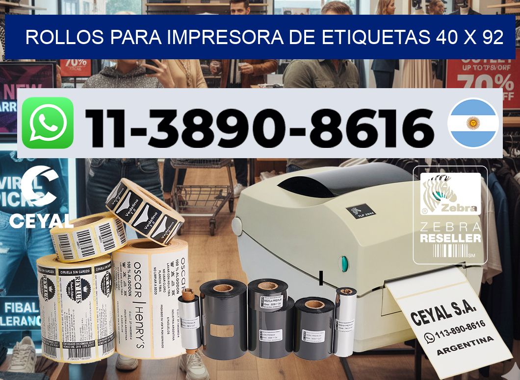 rollos para impresora de etiquetas 40 x 92