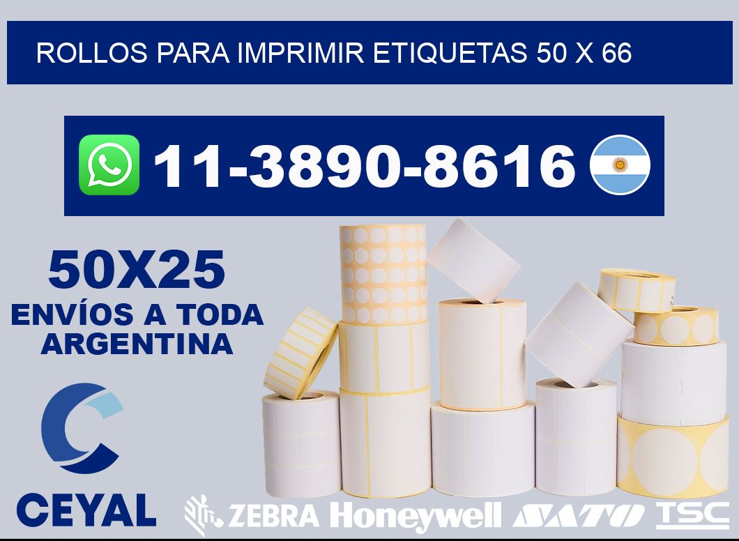 rollos para imprimir etiquetas 50 x 66
