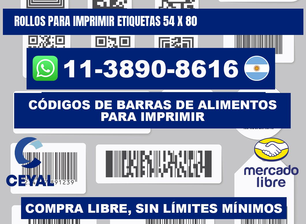 rollos para imprimir etiquetas 54 x 80