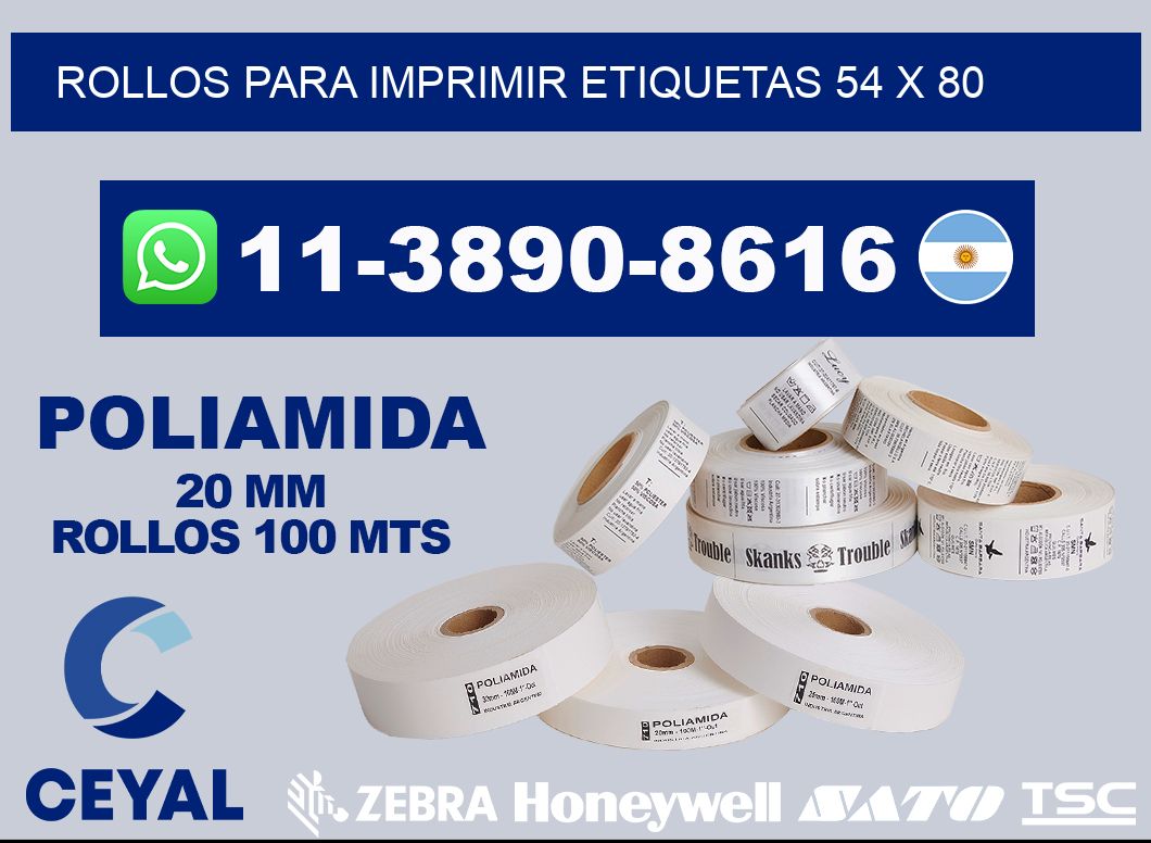 rollos para imprimir etiquetas 54 x 80