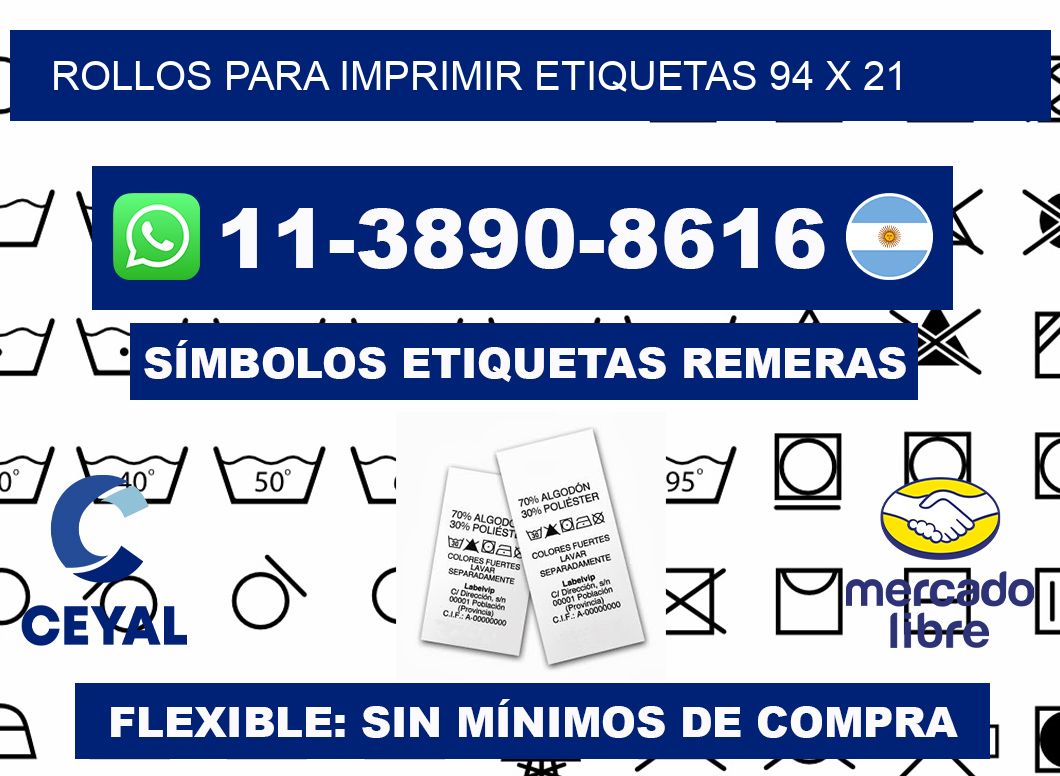 rollos para imprimir etiquetas 94 x 21
