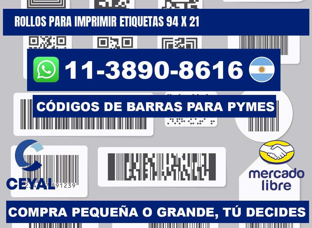 rollos para imprimir etiquetas 94 x 21