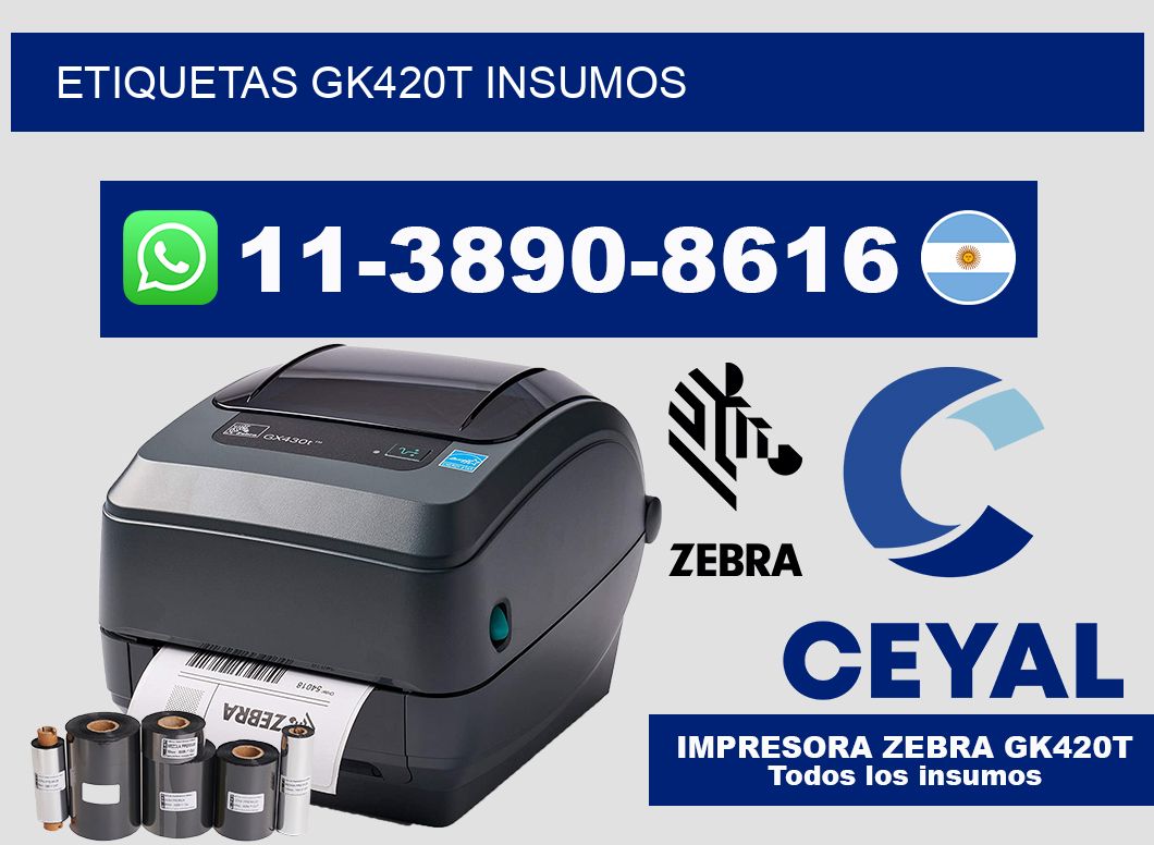 ETIQUETAS GK420T insumos