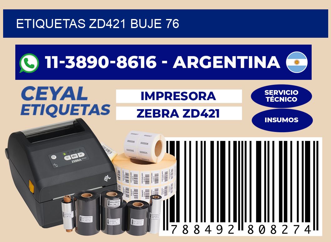 ETIQUETAS ZD421 Buje 76