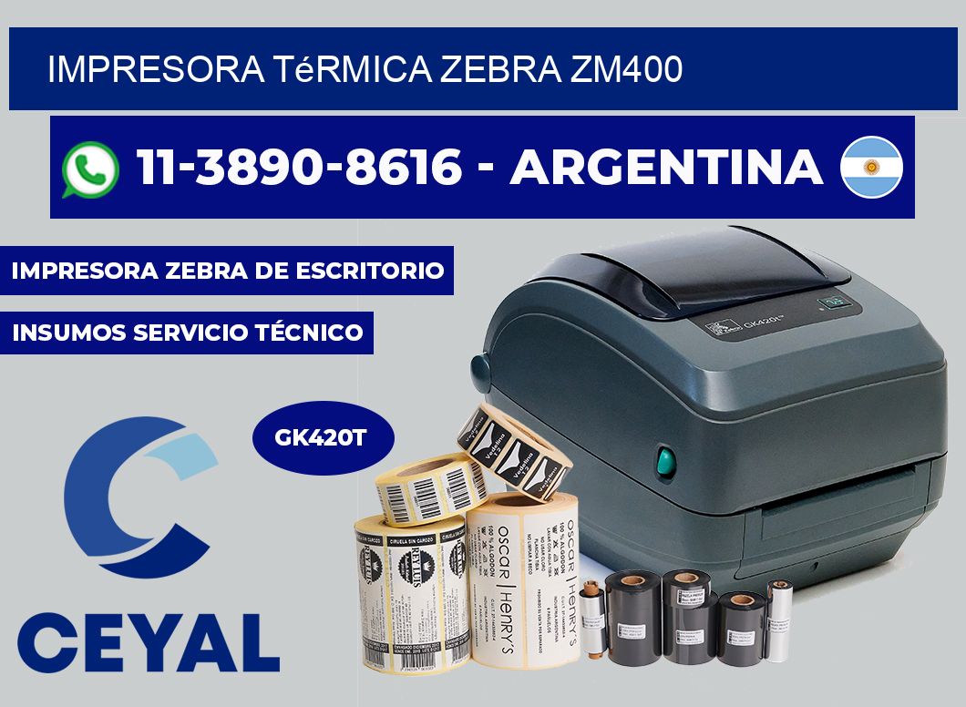 Impresora térmica Zebra zm400
