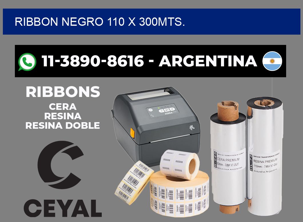 RIBBON NEGRO 110 X 300MTS.