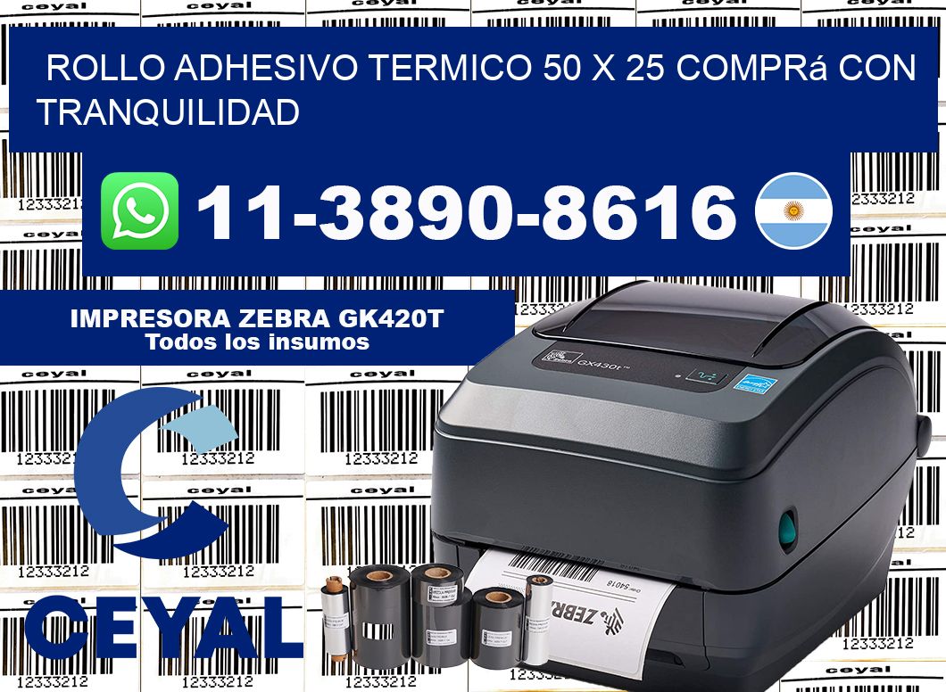 ROLLO ADHESIVO TERMICO 50 X 25 Comprá con tranquilidad