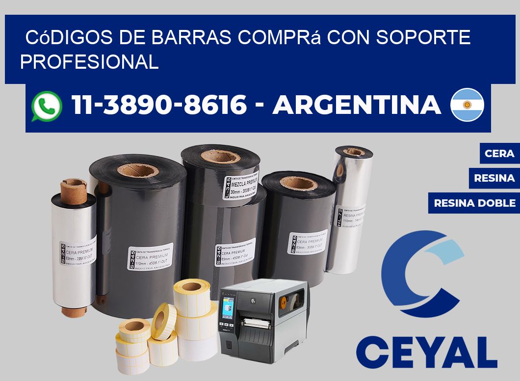 códigos de barras Comprá con soporte profesional
