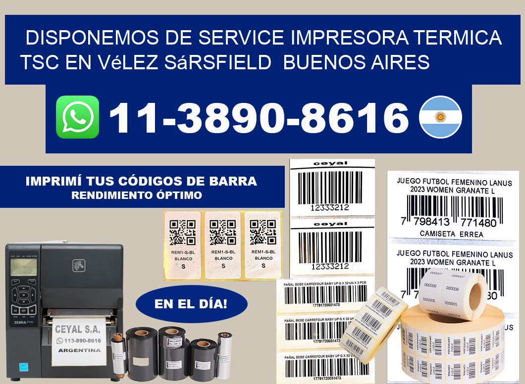 disponemos de service impresora termica TSC en Vélez Sársfield  Buenos Aires
