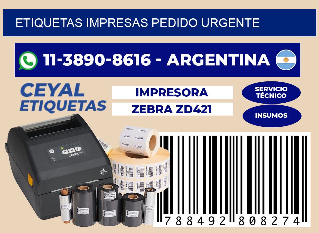 etiquetas impresas Pedido urgente