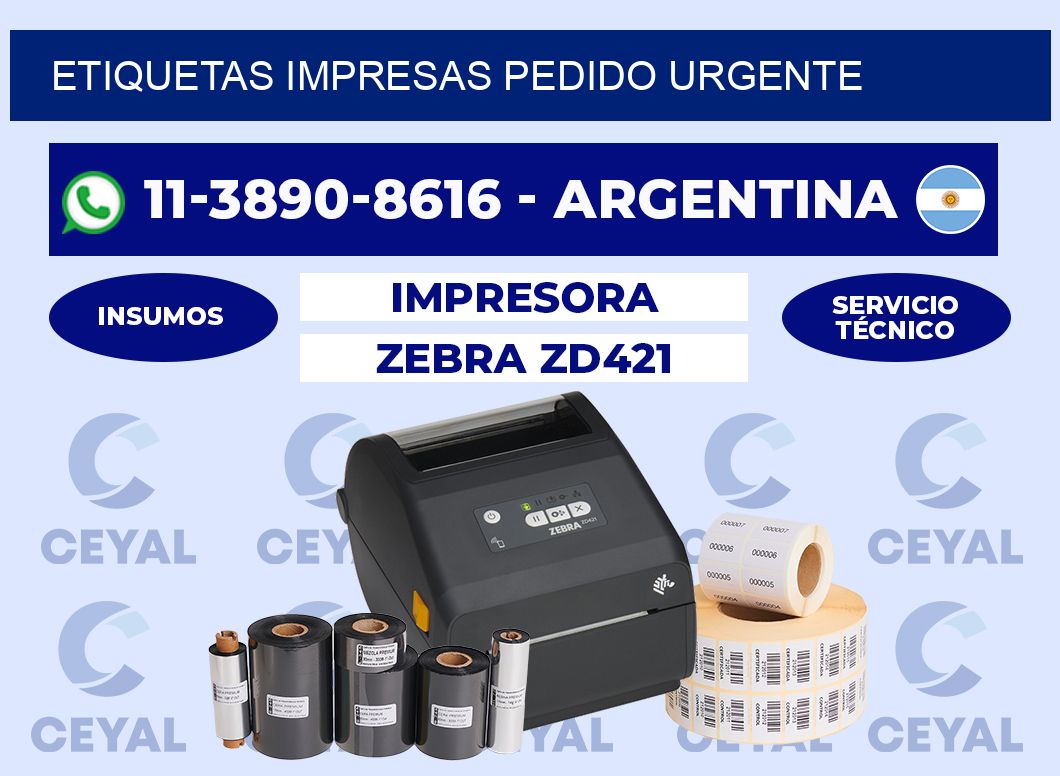etiquetas impresas Pedido urgente