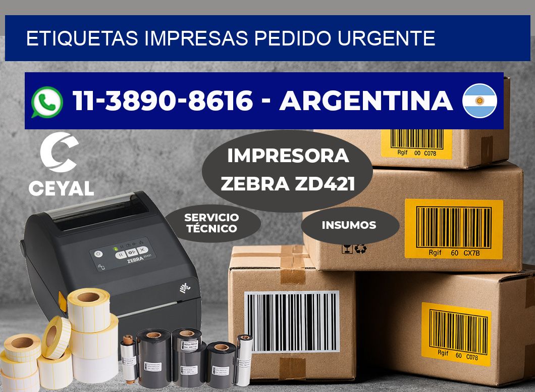 etiquetas impresas Pedido urgente