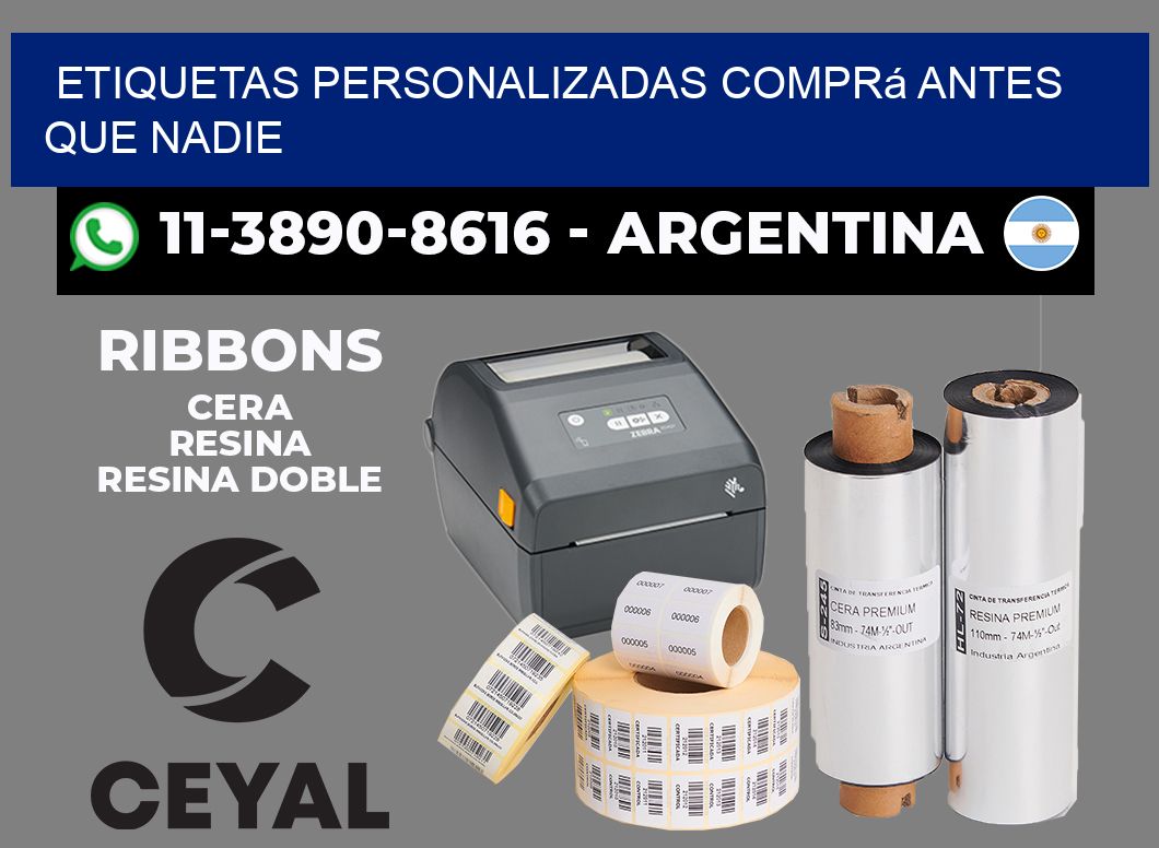etiquetas personalizadas Comprá antes que nadie