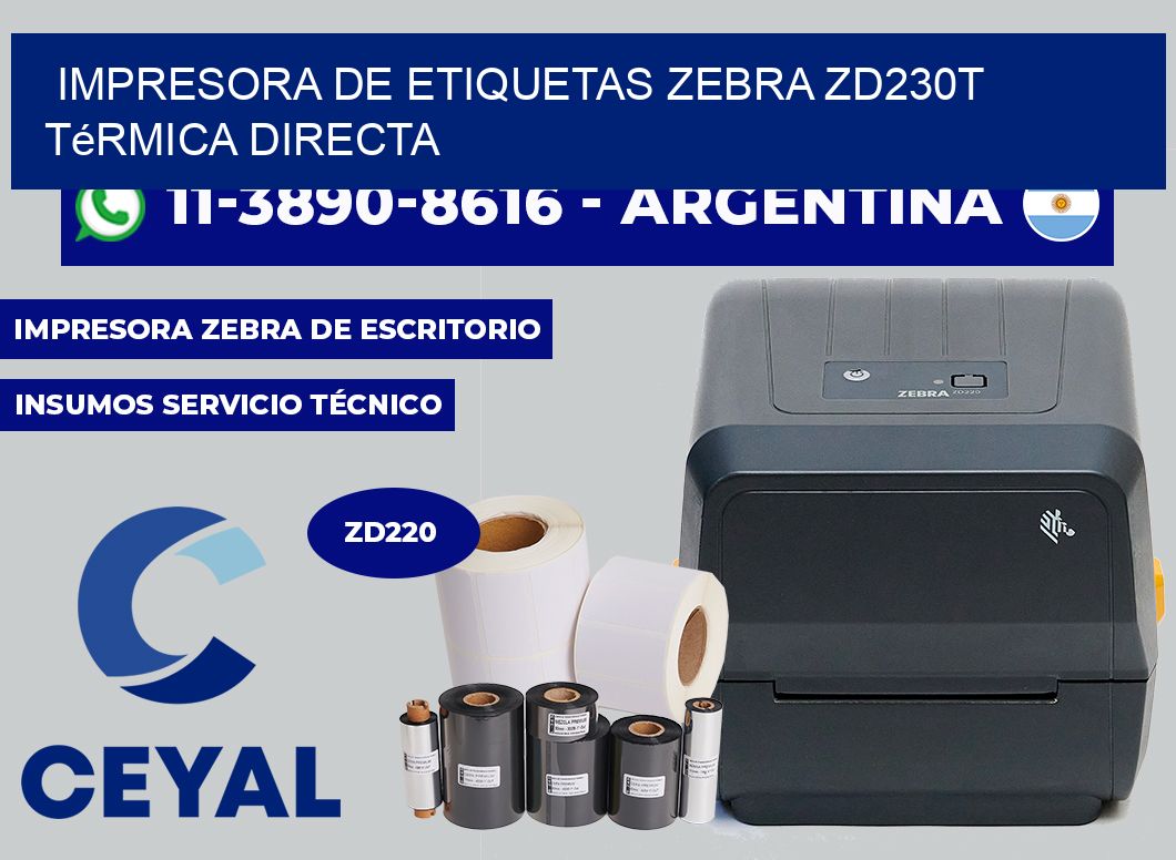 impresora de etiquetas zebra ZD230T térmica directa