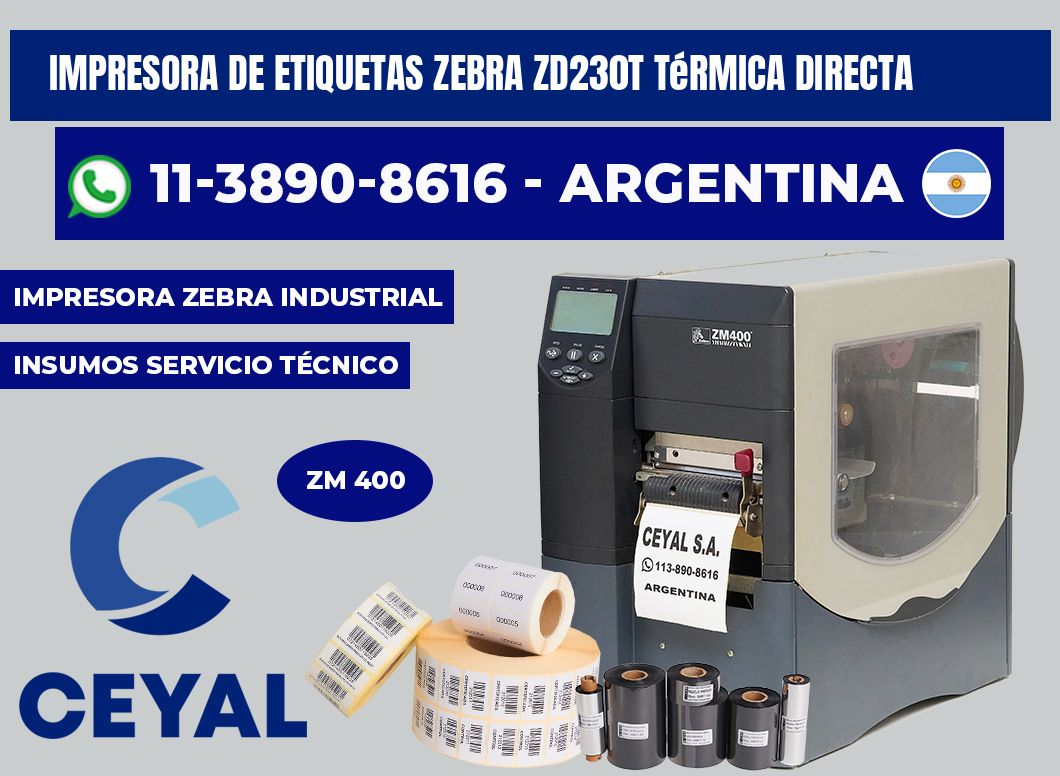 impresora de etiquetas zebra ZD230T térmica directa