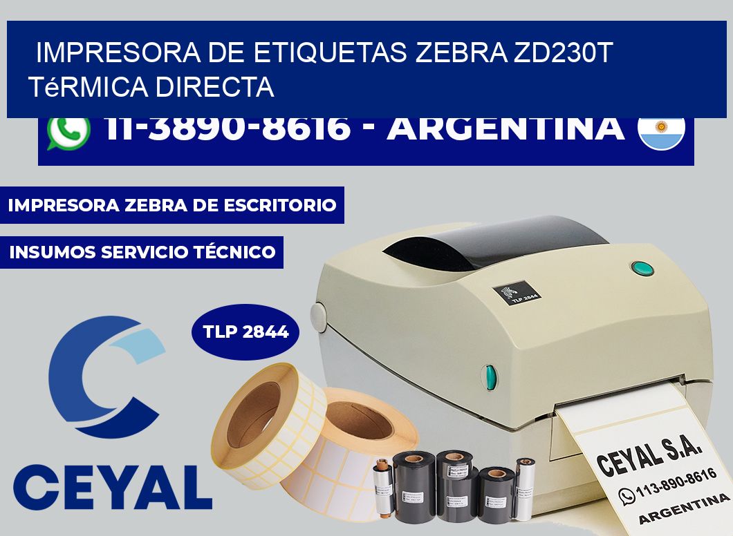 impresora de etiquetas zebra ZD230T térmica directa