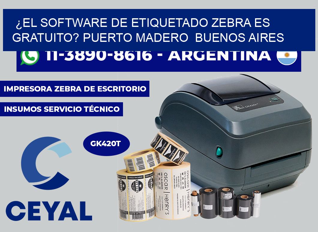 ¿El software de etiquetado Zebra es gratuito? Puerto Madero Buenos Aires