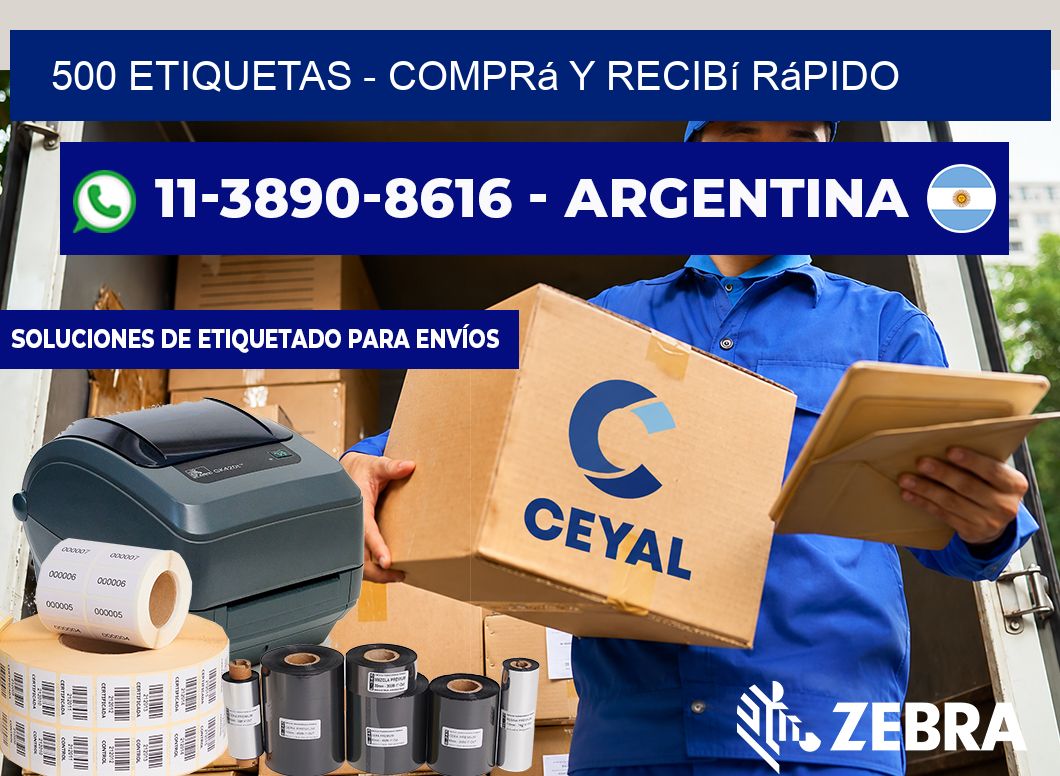 500 ETIQUETAS - Comprá y recibí rápido