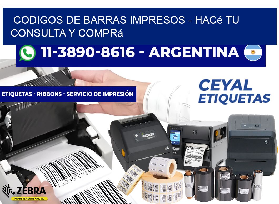 CODIGOS DE BARRAS IMPRESOS - Hacé tu consulta y comprá