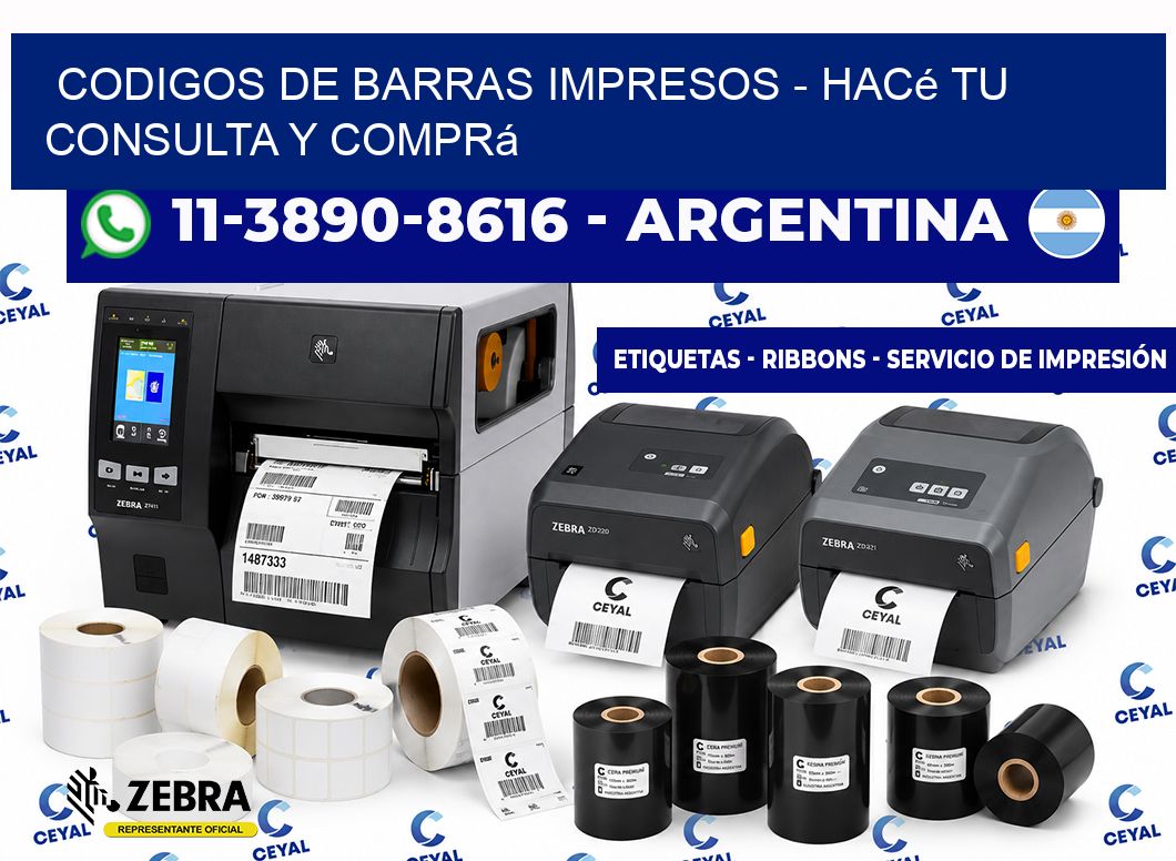 CODIGOS DE BARRAS IMPRESOS - Hacé tu consulta y comprá