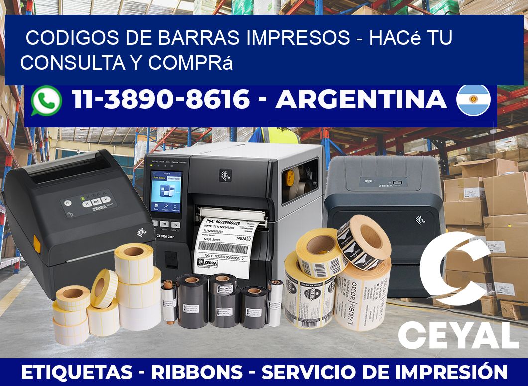 CODIGOS DE BARRAS IMPRESOS – Hacé tu consulta y comprá