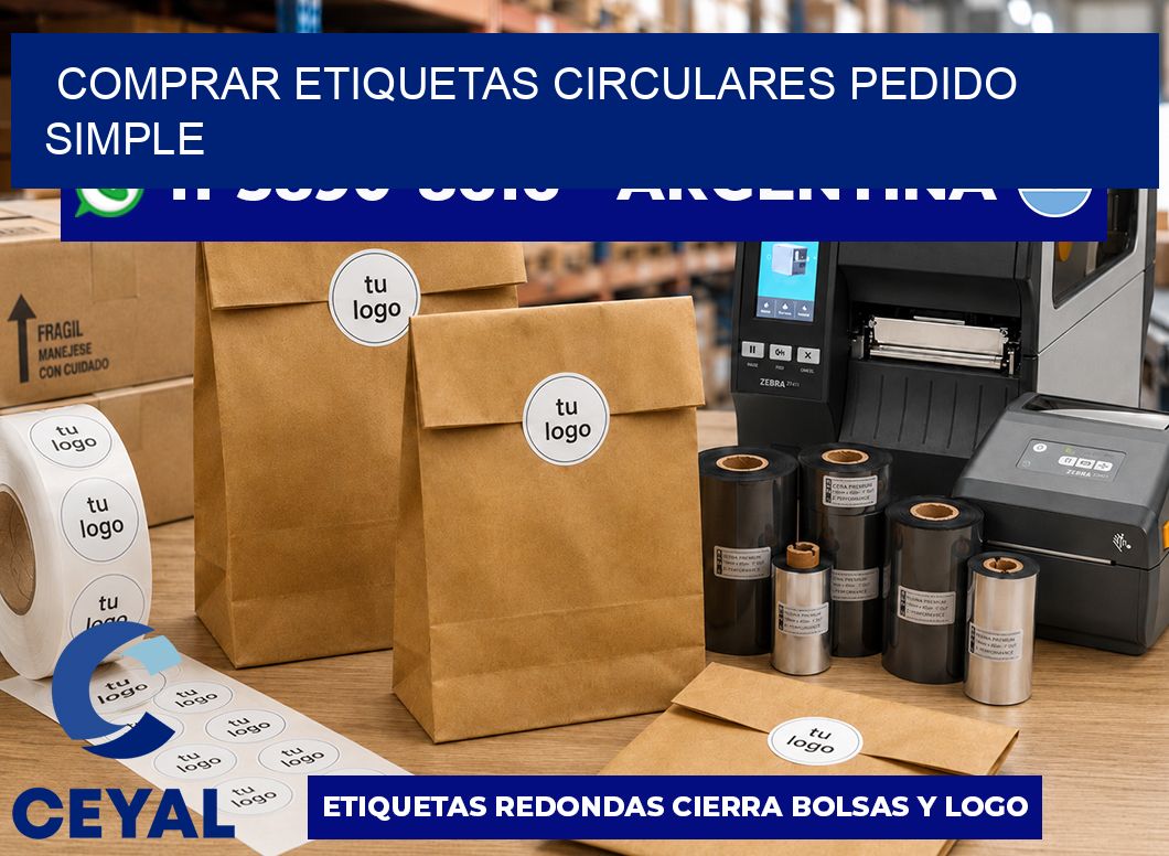 COMPRAR ETIQUETAS CIRCULARES Pedido simple