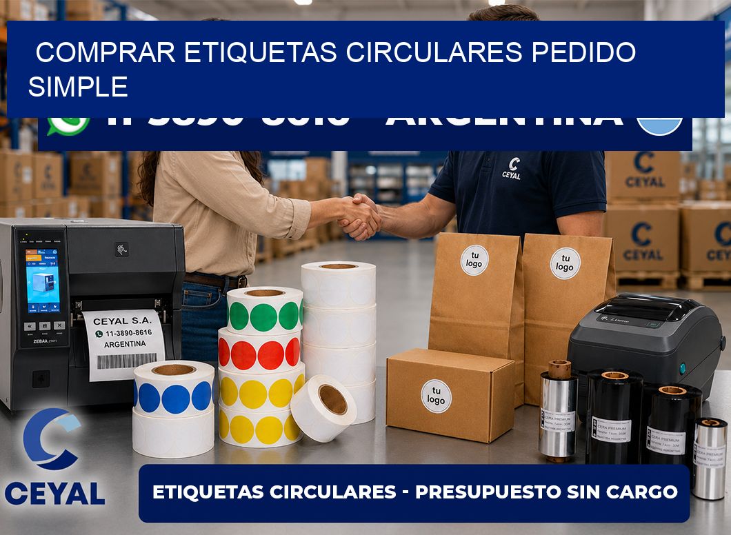 COMPRAR ETIQUETAS CIRCULARES Pedido simple