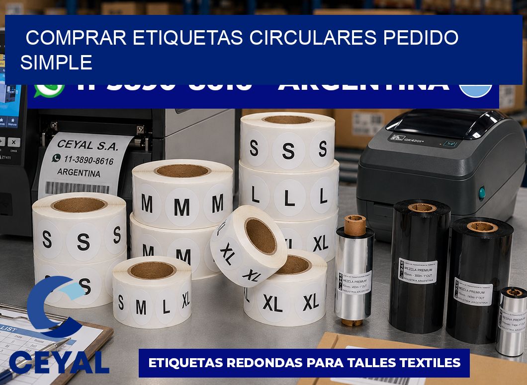 COMPRAR ETIQUETAS CIRCULARES Pedido simple