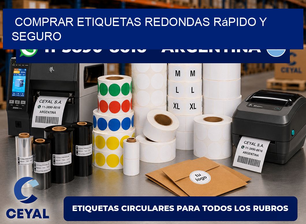 COMPRAR ETIQUETAS REDONDAS rápido y seguro