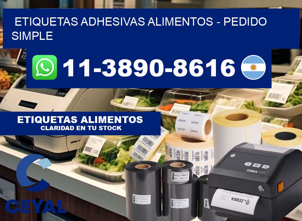 ETIQUETAS ADHESIVAS ALIMENTOS - Pedido simple